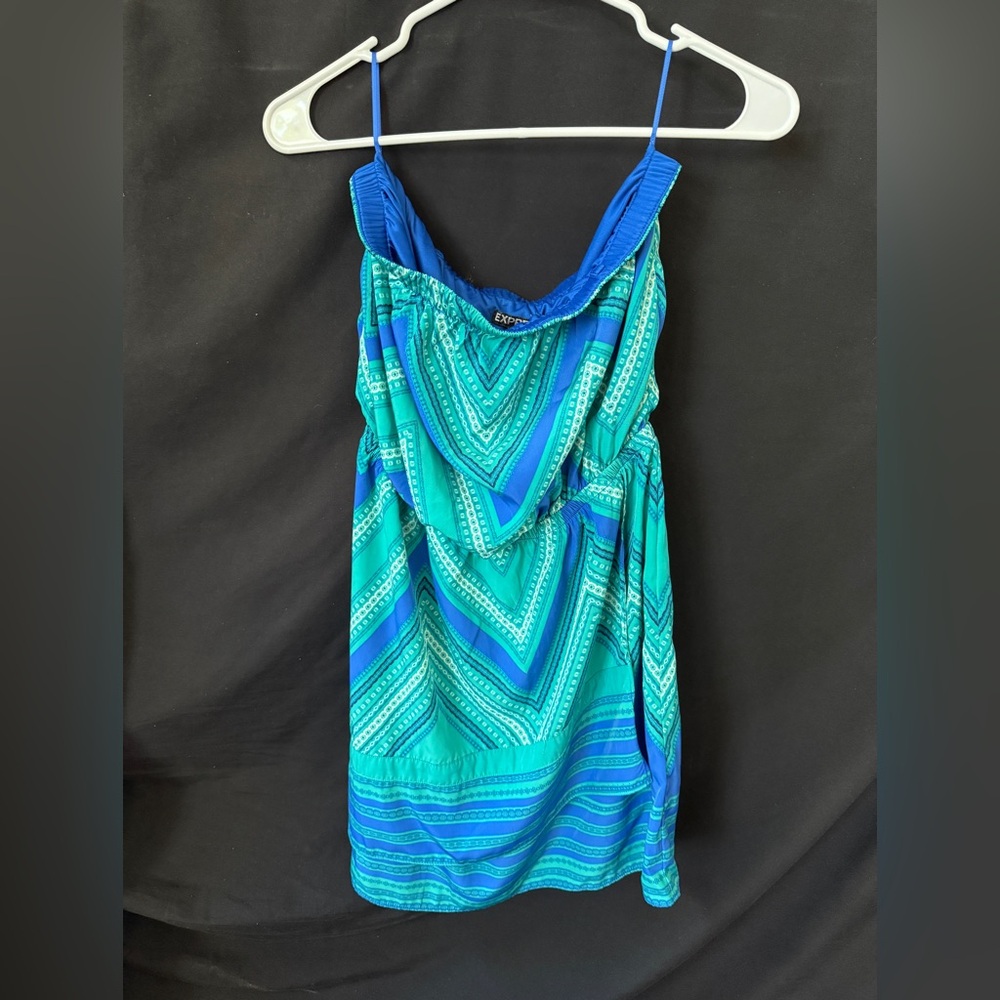 Express Teal and Blue Patterned Garment
